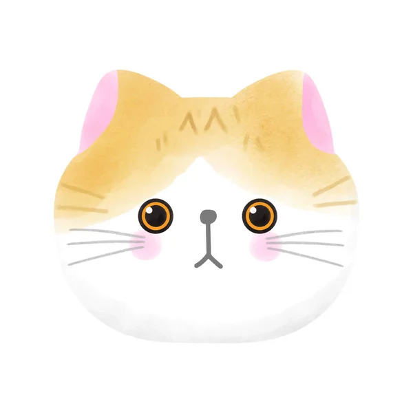 Cute Czerwony Tabby Kot Głowa Akwarela Styl Wektor Ilustracja Białym — Wektor stockowy