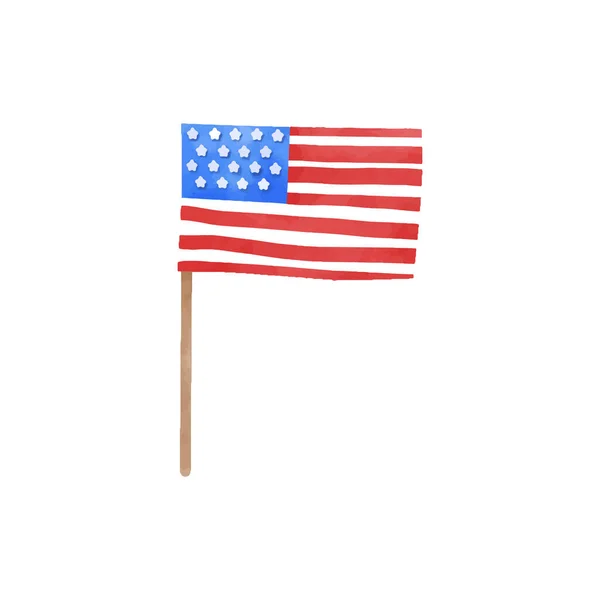 Glücklich Juli Flagge Aquarell Vektor Illustration Auf Weißem Hintergrund — Stockvektor