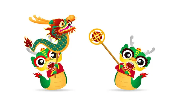 Happy Chinese New Year 2024 Little Dragon Year Dragon Zodiac — Stockový vektor