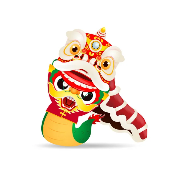 Happy Chinese New Year 2024 Little Dragon Year Dragon Zodiac — Stock Vector