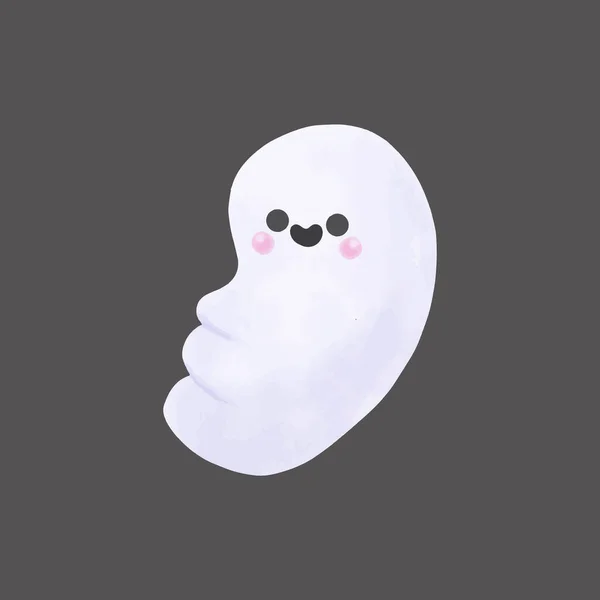 Små Söta Spöken Glad Halloween Akvarell Halloween Skrämmande Spöklika Monster — Stock vektor