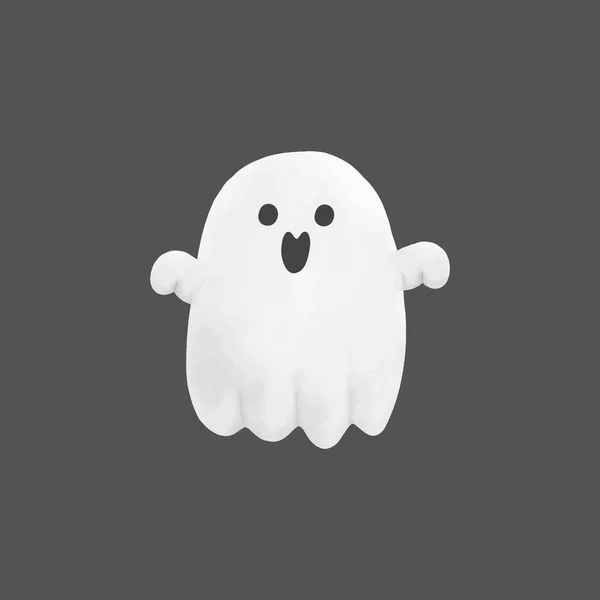 Pequeños Fantasmas Lindos Feliz Halloween Acuarela Halloween Monstruos Fantasmales Miedo — Archivo Imágenes Vectoriales