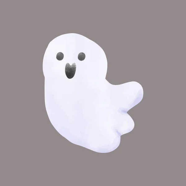 Kis Aranyos Szellemek Boldog Halloween Akvarell Halloween Ijesztő Kísérteties Szörnyek — Stock Vector
