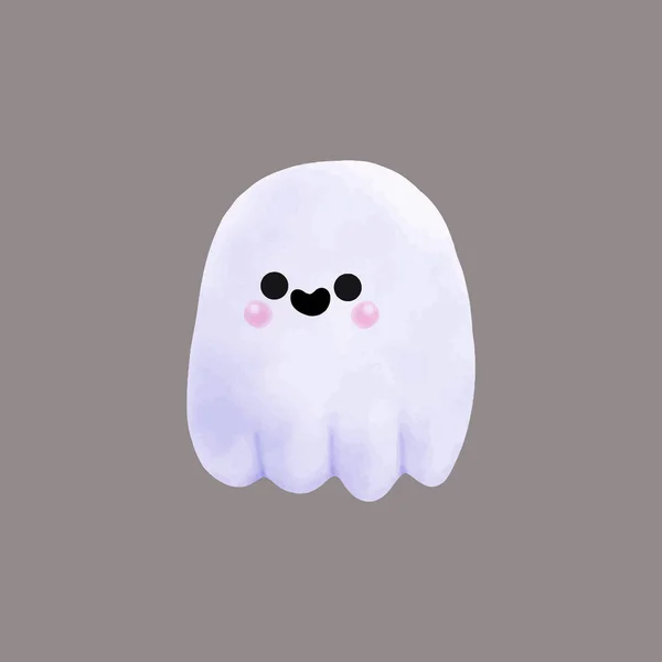 Pequenos Fantasmas Bonitos Feliz Halloween Aquarela Halloween Assustador Fantasmagórico Monstros —  Vetores de Stock