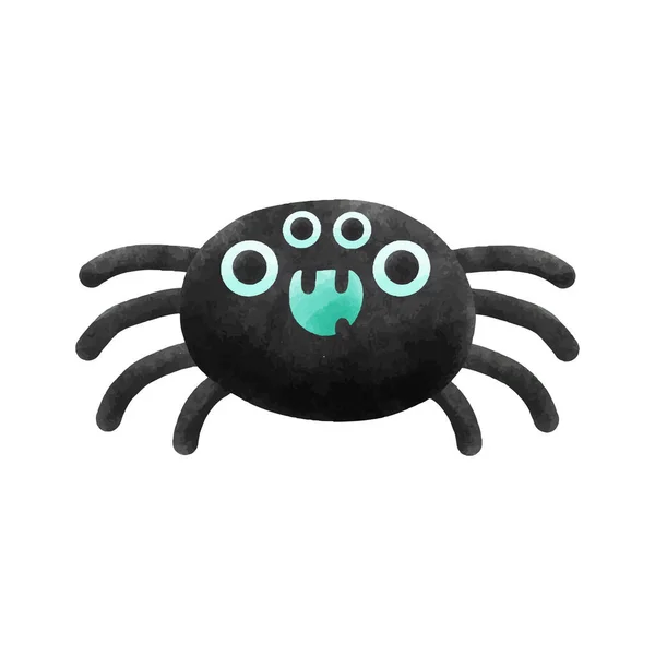 Pavouk Halloween Party Akvarel Element Trik Nebo Léčení Izolované Bílém — Stockový vektor