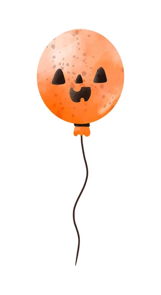 Ballon Van Gelukkig Halloween Partij Aquarel Vector Illustratie Element Witte — Stockvector