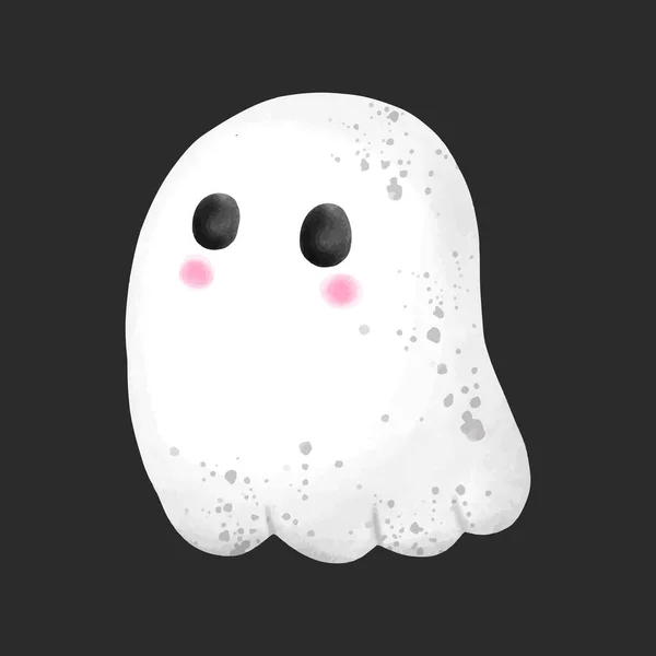 Petits Fantômes Mignons Joyeux Halloween Aquarelle Halloween Monstres Fantomatiques Effrayants — Image vectorielle