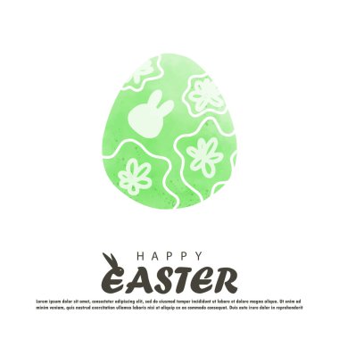 Suluboya yumurtalı Paskalya tebrik kartın kutlu olsun. arkaplan paneli izole edilmiş vektör resimlemesi