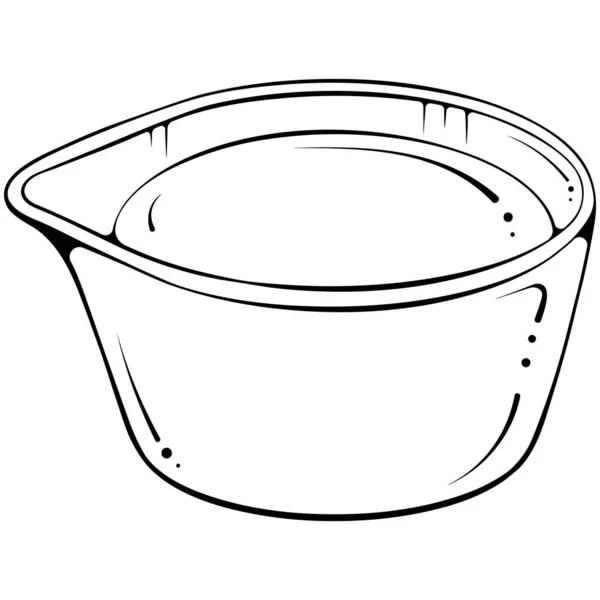 Sauce Bowl Gravy Boat Outline Icon Vector Illustration Hand Drawn — Stock Vector