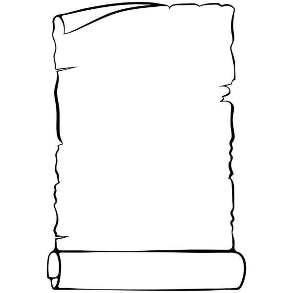 Вертикальна Прокрутка Старого Папірусу Стародавній Сувій Копіспасом Векторні Ілюстрації Стилі — стоковий вектор