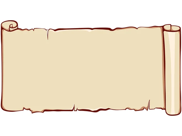 Carta Papiro Scorrimento Orizzontale Antica Pergamena Con Copyspace Illustrazioni Vettoriali — Vettoriale Stock