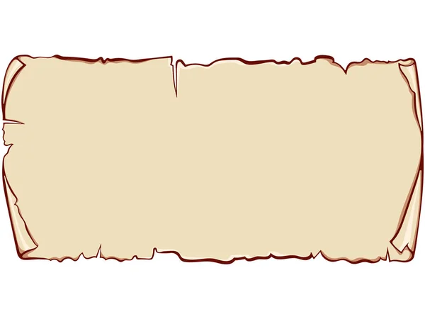 Horizontale Rol Oud Papyrus Papier Oude Rol Met Kopieerruimte Vector — Stockvector