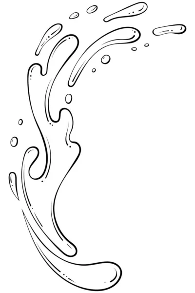 Šplouchnutí Vody Nebo Barvy Sprška Fontány Vektorová Ilustrace Ručně Kresleném — Stockový vektor