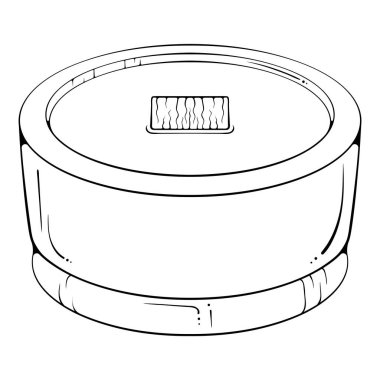 Bardakta el yapımı aromalı mum. Elle çizilmiş vektör çizimleri beyaza izole edilmiş. Siyah çizgili baskı, boyama kitabı, logo. Aromaterapi tasarım elementini kapat.