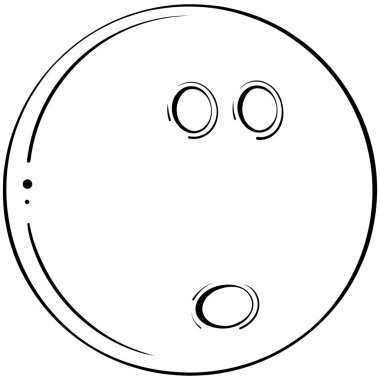 Bowling topu. Elle çizilmiş robot resim çiziminde vektör illüstrasyonu. Çizgi sanatı spor ekipmanları beyaza izole edilmiş. Boyama kitabı için tasarım, yazdırma