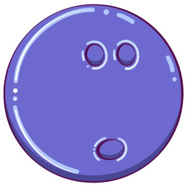 Mavi bowling topu. El çizimi tarzında vektör illüstrasyonu. Yakın çekim spor ekipmanları beyazda izole edildi.