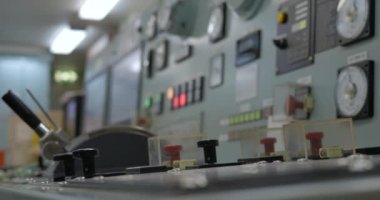 Main switchboard in engine control room of ship
