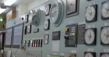 Main switchboard in engine control room of ship