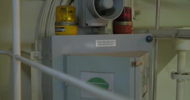 Emergency Alarm Box Engine Room Ship — Stok video