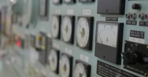 Remote Monitor Panel Output Current Indicator Engine Control Room — Αρχείο Βίντεο