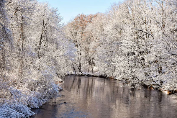 Winter Gewässerrand Nashua River Massachusetts — Stockfoto