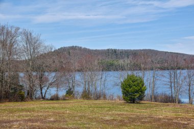  veiw of the quabbin reservoir on a spring afternoon at hanks meadow,  clipart