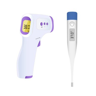 Celsius Pharyngate Sıcaklık Termometresi Elektronik Yeşil Mor Vektör Termometresi