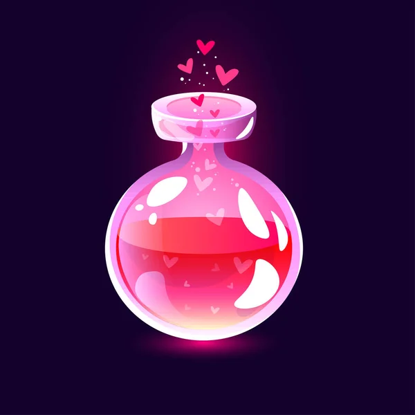 Бутылка Розового Любовного Зелья Сердца — стоковый вектор