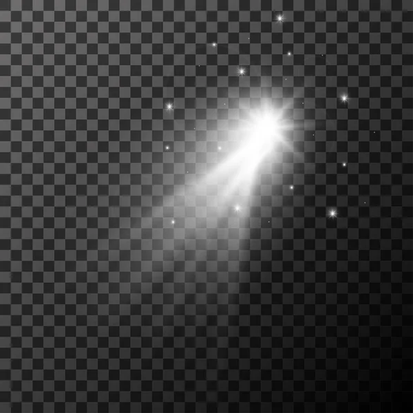 Meteorit Kometenstern Brillanz Und Blitzweißer Vektor — Stockvektor