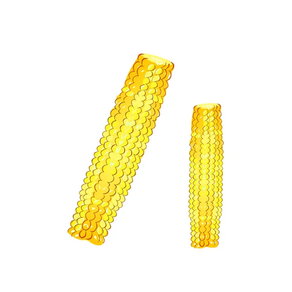 Gotowana Kukurydza Białym Odizolowanym Tle Jedzenie Amerykańskie — Wektor stockowy