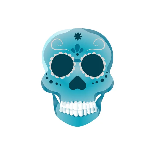 Día Del Cráneo Muerto Vector Azul Muerte Ilustración Vectorial Dia — Archivo Imágenes Vectoriales