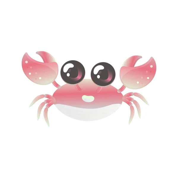 Kawaii Cute Crab Vector Illustration Sea Creatures Ilustration — Stock Vector