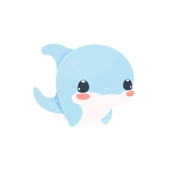 Kawaii Sea Dolphin Vector Illustration Sea Creatures Underwater Ilustration — Stock Vector