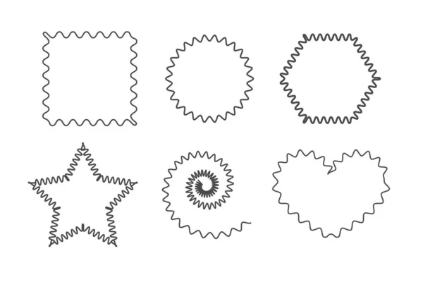 Geometric Wavy Frame Figure Vector Illustration Isolated White Background — Stock Vector