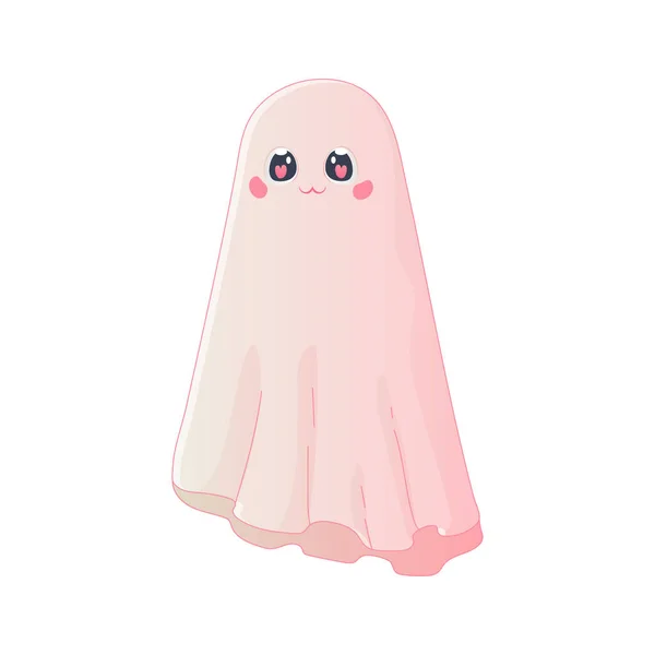 Pink Ghost Halloween Kostým Glamour Vektorové Ilustrace Izolované Bílém Pozadí — Stockový vektor