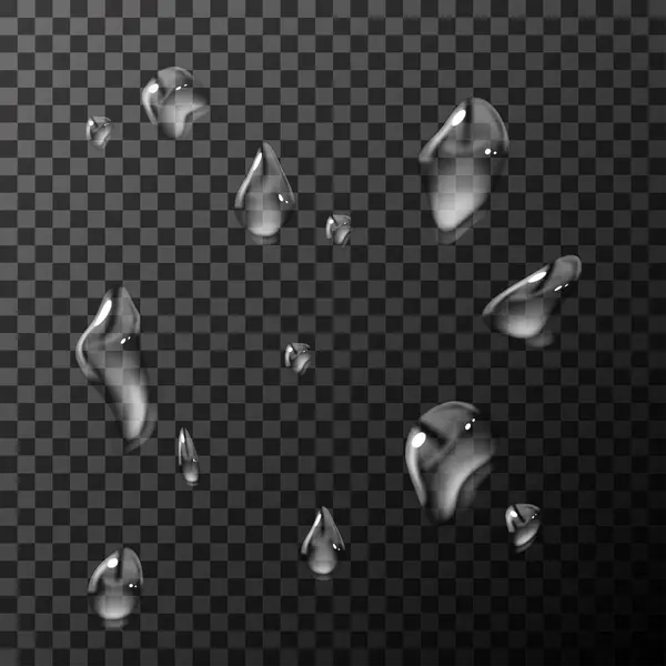 Realistische Water Druppel Vloeistof Condensatie Vector Illustratie Geïsoleerde Achtergrond — Stockvector