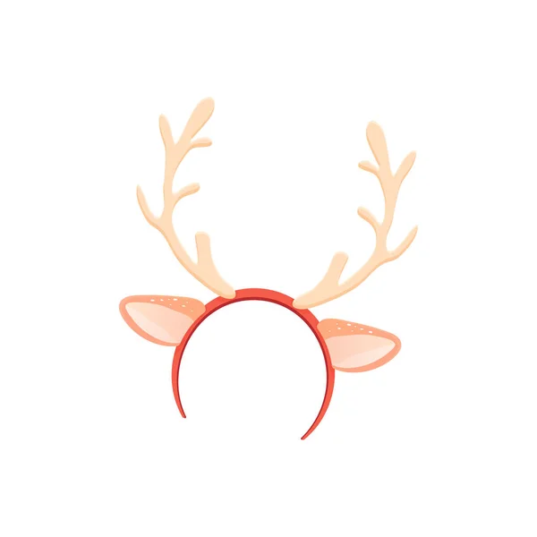 Headband Reindeer Antlers Ears Winter Accessory Vector Illustration — Stock Vector