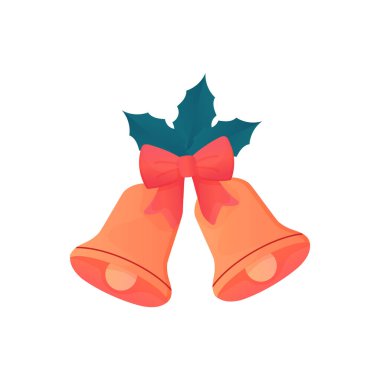 Yay ve dal çizimi olan Noel çanları.  