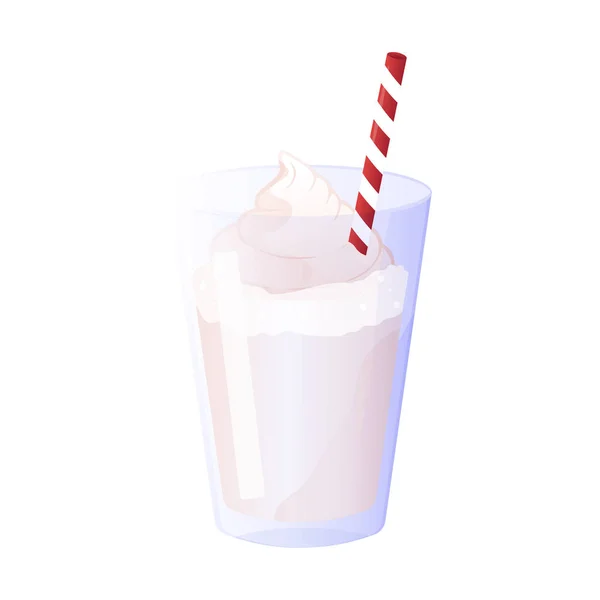 Milkshake Gemada Bebida Inverno Com Palha Ilustração Vetorial —  Vetores de Stock