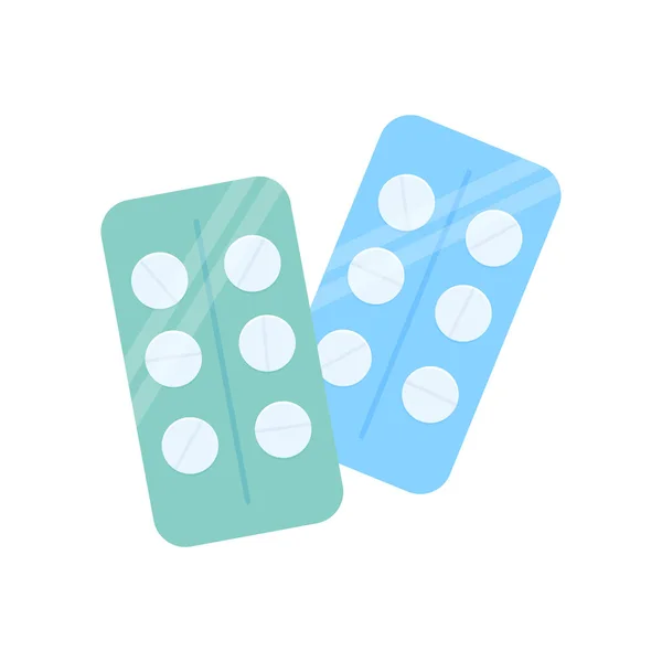 Tablets Pills Blister Medical Preparation Vector Illustration — Stock Vector
