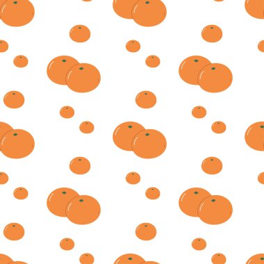 Kusursuz mandalina, kış, beyaz arka planda noel deseni. Vektör illüstrasyonu.