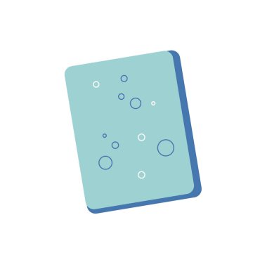 Beyaz arka planda temizlik süngeri, lif, vektör illüstrasyonu 