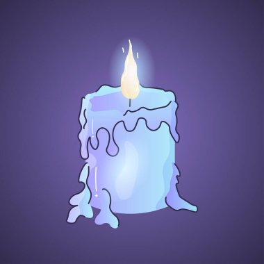 Mum, hafıza, mavi, çizgi film vektör çizimi vay canına.