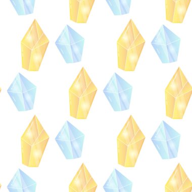 Kusursuz desenler sihirli parlak kristaller vektör çizimi 