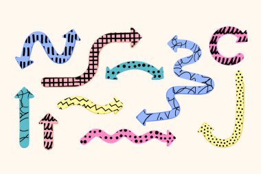 Desenli Scrabble oku, çizgi film, karalama işaretleyici, oyuncu ok işaretçilerini modaya uygun çizim tarzında ayarla