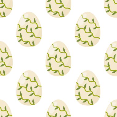 Farklı dokulara sahip kusursuz paskalya yumurtaları. Tasarım, ambalaj kağıdı ve kumaş için vektör.