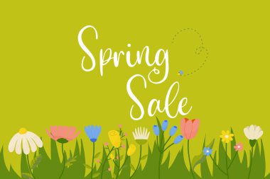 Bahar indirimi, indirimler, afişler, afişler, reklamlar, çiçek resimli. 