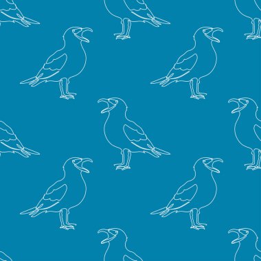 Kusursuz desen, çizgi martı, mavi beyaz çizgi, kumaş, ambalaj kağıdı için.