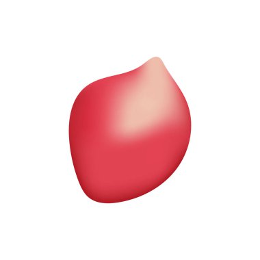 Kırmızı gerçekçi gül yaprağı, beyaz arkaplan çiçeğinin vektör çizimi