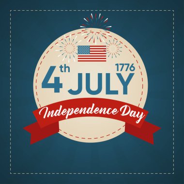 Amerika 'nın bağımsızlık günü, bayrak, tebrikler vatansever şablon ABD